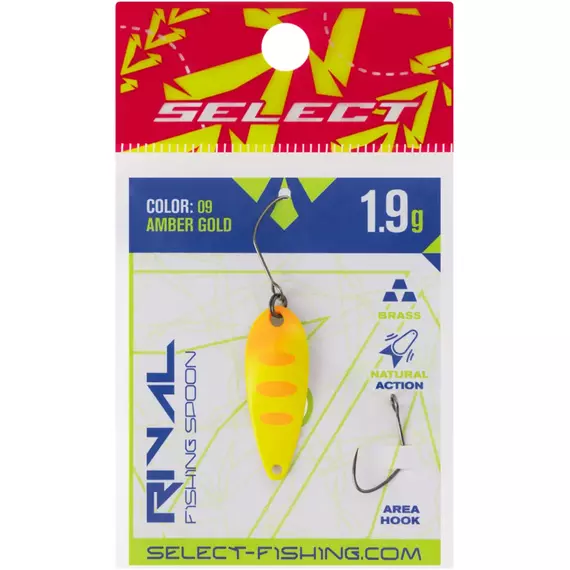 Блешня Select Rival 1.9g 30mm #09 Amber Gold, Вага блешні: 1.9, Колір блешні: #09 Amber Gold, фото , изображение 2